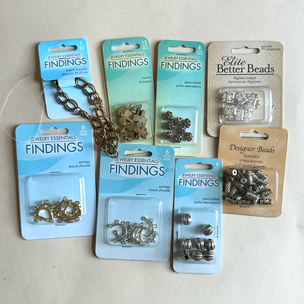 NEW NOS Hirschberg Schutz & Co. findings & beads lot of 8 packs